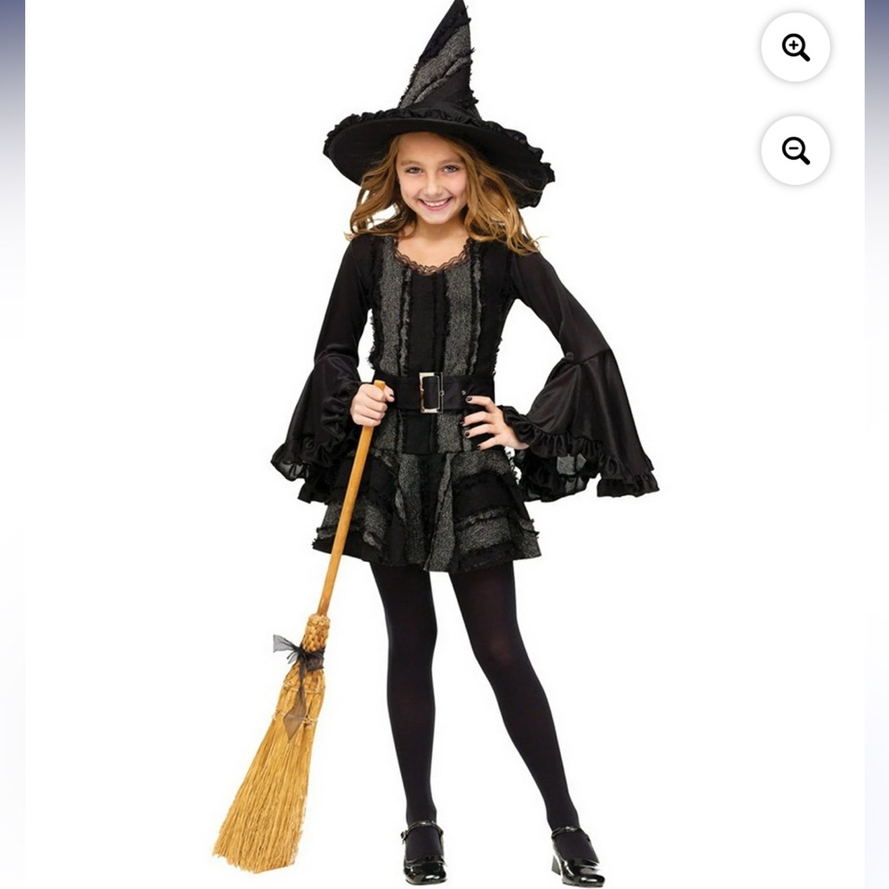 Stitch Witch by Fun World Girl’s small 4-6 black cosplay Halloween costume NEW